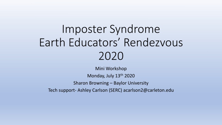 imposter syndrome earth educators rendezvous 2020 n.w