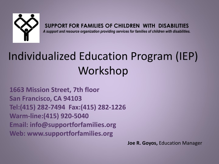 support for families of children with n.w