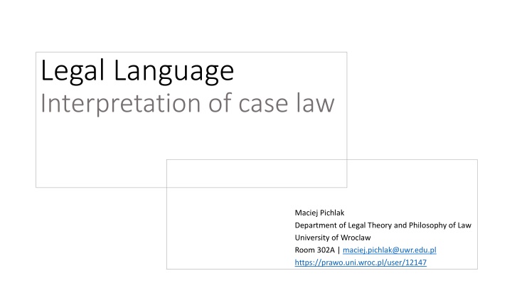 legal language interpretation of case law n.w