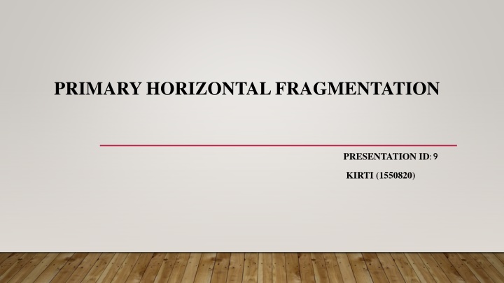 Data Fragmentation in Distributed Systems