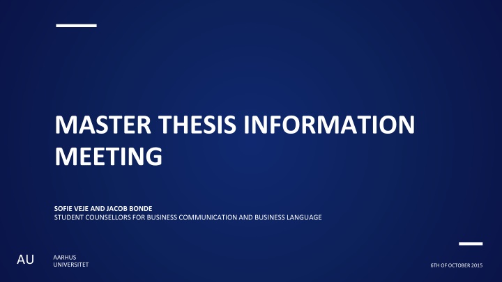 master thesis information meeting n.w