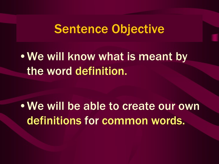 sentence objective n.w