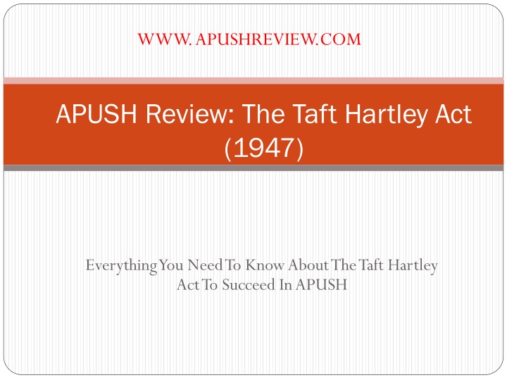 Key Aspects of the Taft-Hartley Act (1947)