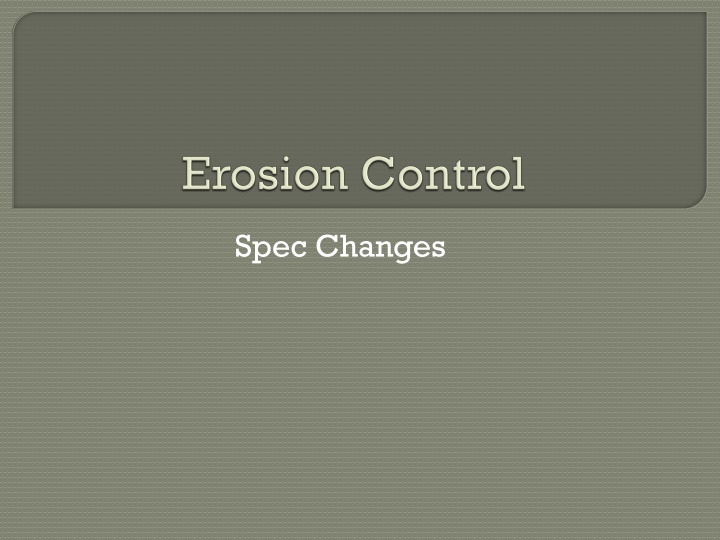 spec changes n.w
