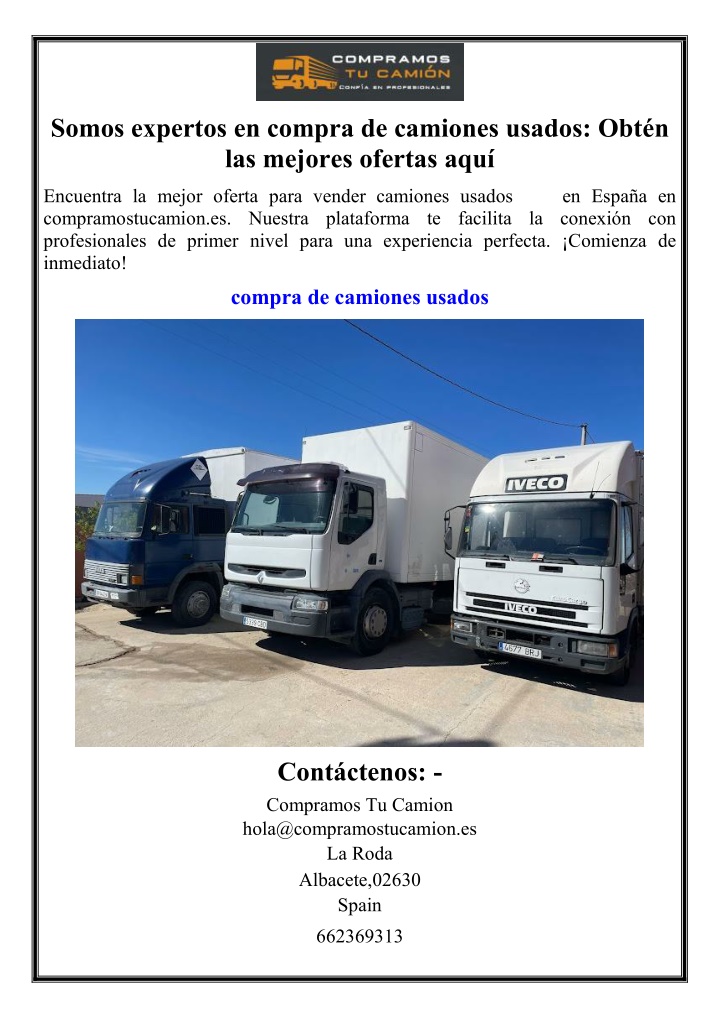 somos expertos en compra de camiones usados n.w