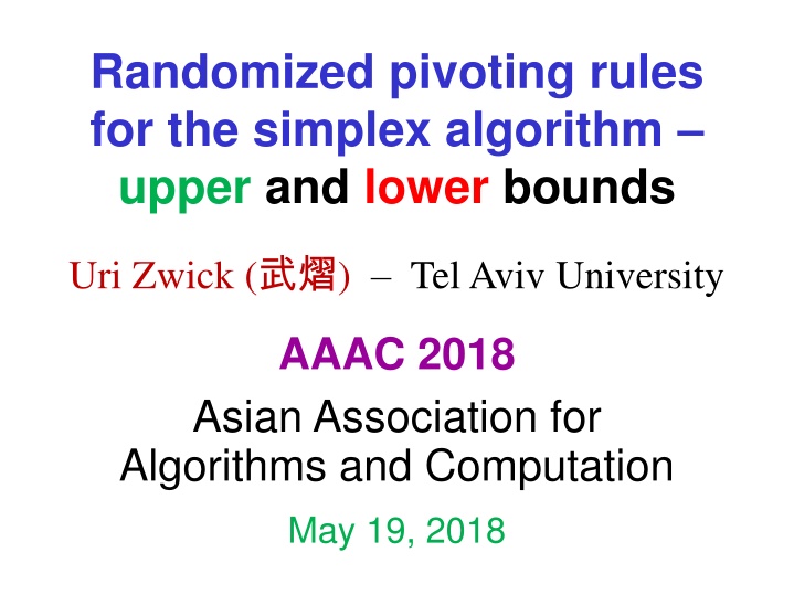 randomized pivoting rules for the simplex n.w