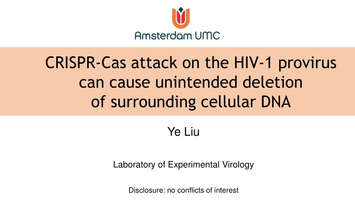 crispr cas attack on the hiv 1 provirus can cause n.w