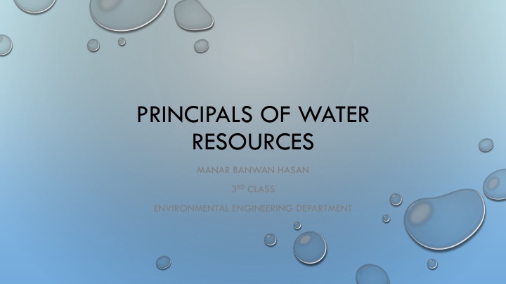principals of water resources n.w