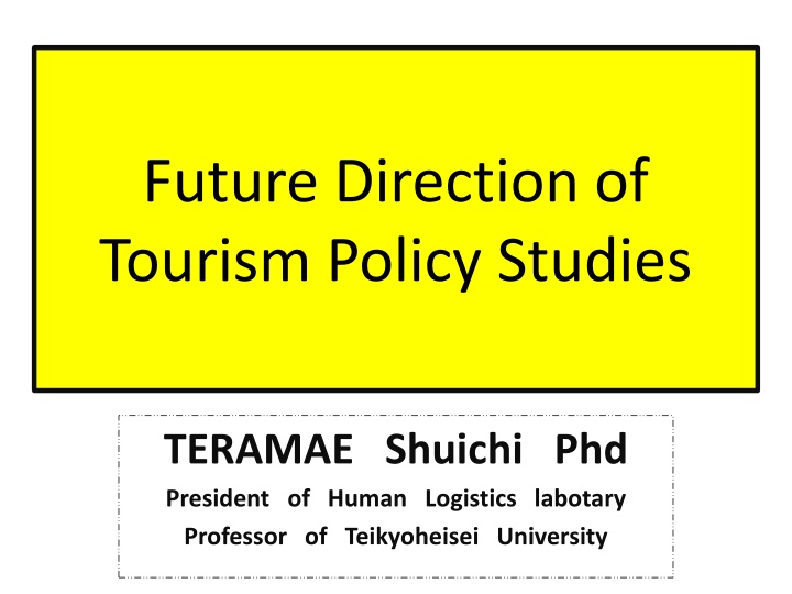 future direction of tourism policy studies n.w