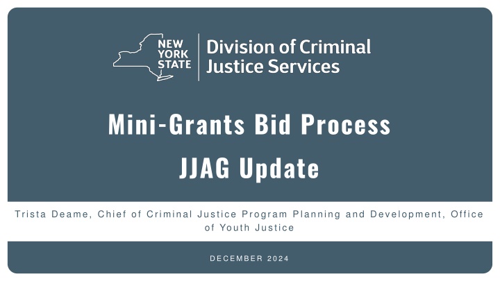 mini grants bid process jjag update n.w