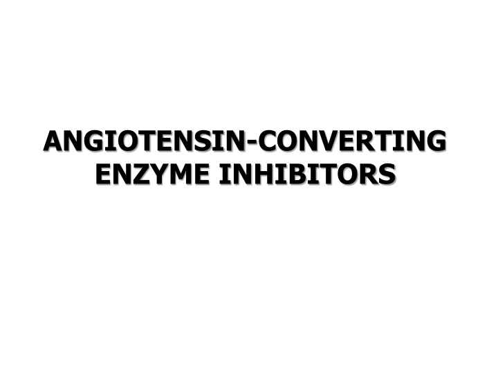 angiotensin converting enzyme inhibitors n.w