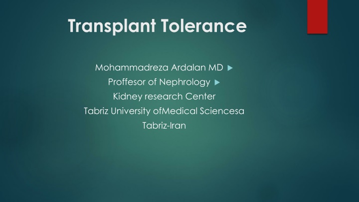 transplant tolerance n.w