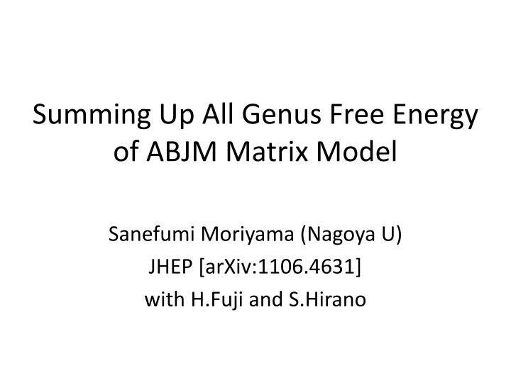summing up all genus free energy of abjm matrix n.w