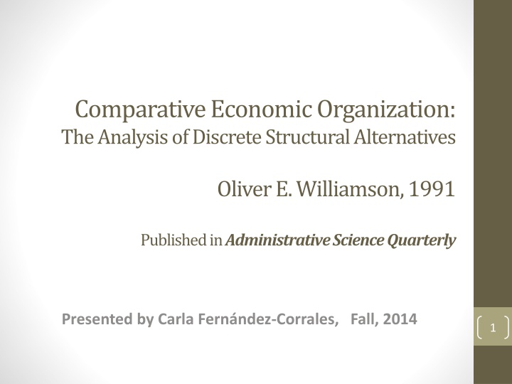 comparative economic organization the analysis n.w