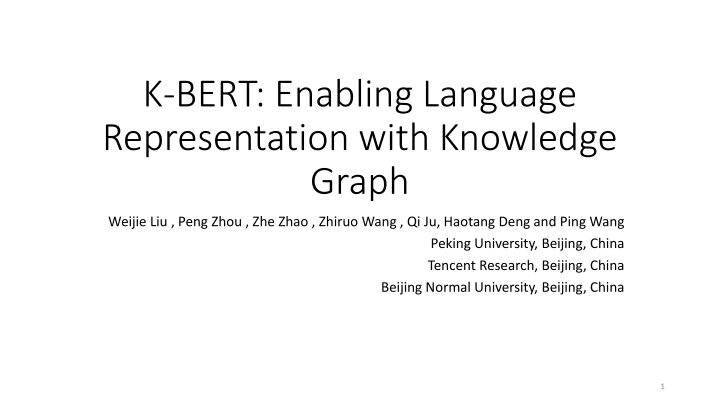 Enhancing Language Representation with K-BERT