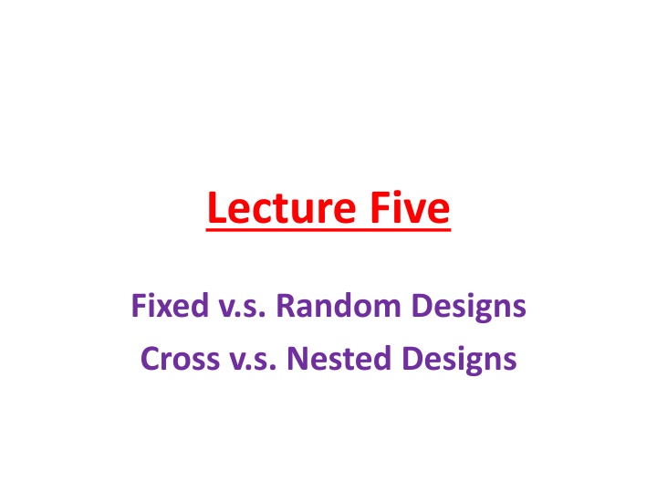 lecture five n.w