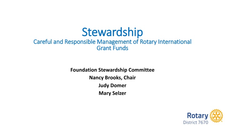 district foundation stewardship committee n.w