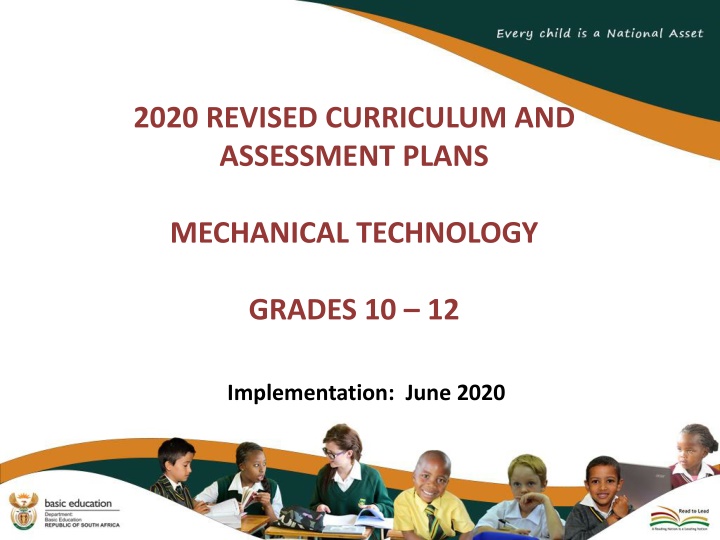 2020 Revised Curriculum and Assessment Plans for Mechanical Technology Grades 10-12