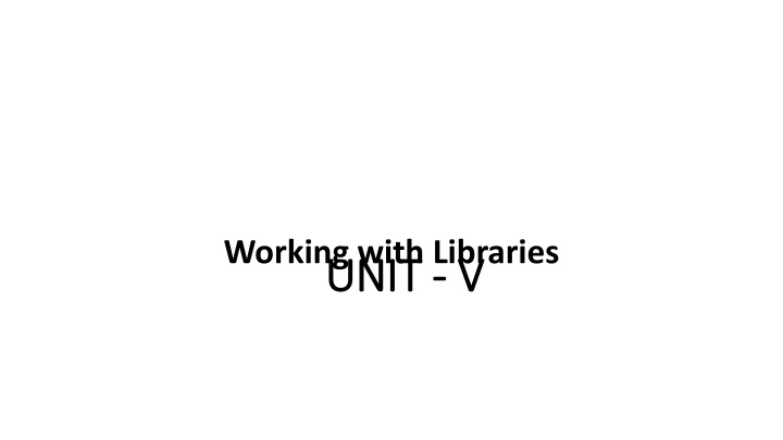 working with libraries n.w
