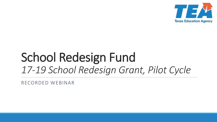 School Redesign Fund 17-19 Grant Program