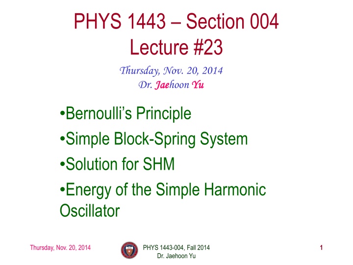 phys 1443 section 004 lecture 23 thursday n.w