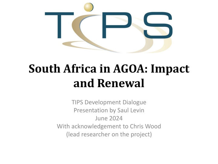 south africa in agoa impact and renewal n.w