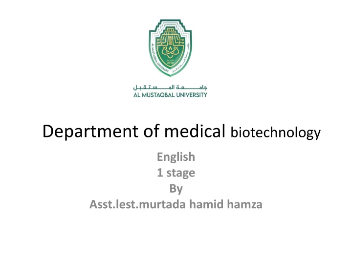 department of medical biotechnology n.w