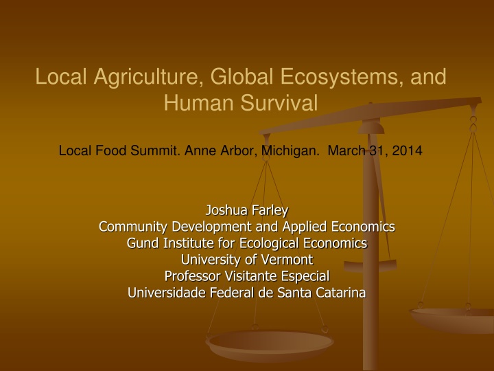local agriculture global ecosystems and human n.w