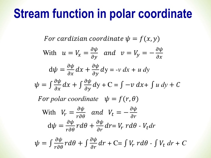 Stream Function in Polar Coordinates