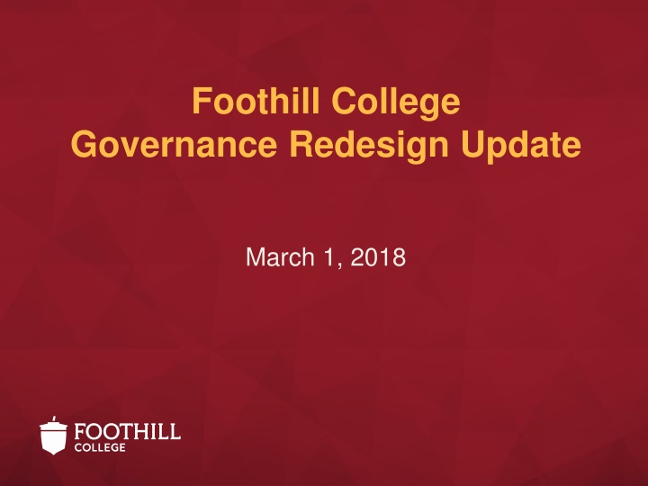 foothill college governance redesign update n.w