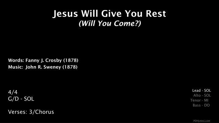 jesus will give you rest will you come n.w
