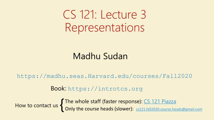 cs 121 lecture 3 representations n.w