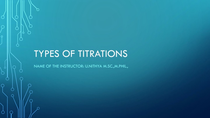 Titrimetric Calculations