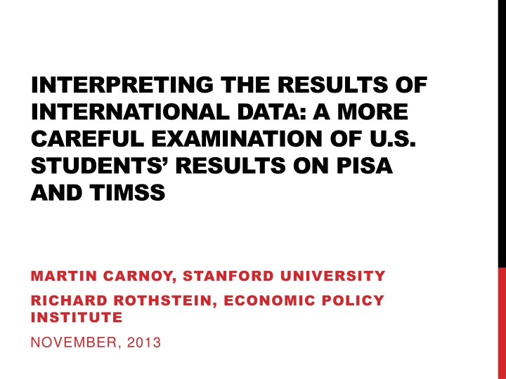 interpreting the results of international data n.w