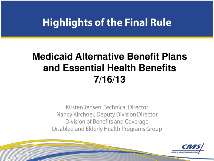 medicaid alternative benefit plans and essential n.w