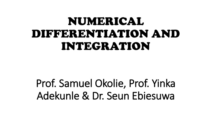 numerical differentiation and integration n.w