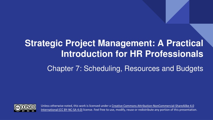 Introduction to Project Management Scheduling & Resources