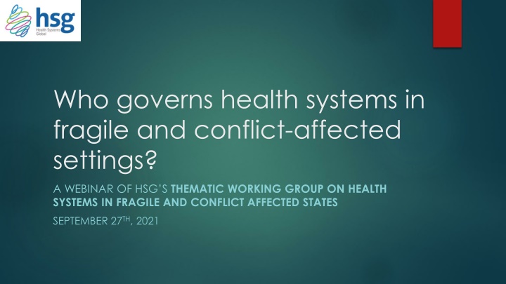 who governs health systems in fragile n.w