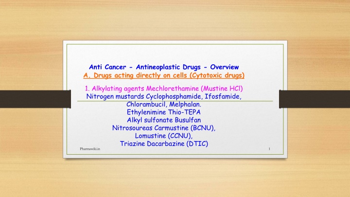 anti cancer antineoplastic drugs overview a drugs n.w