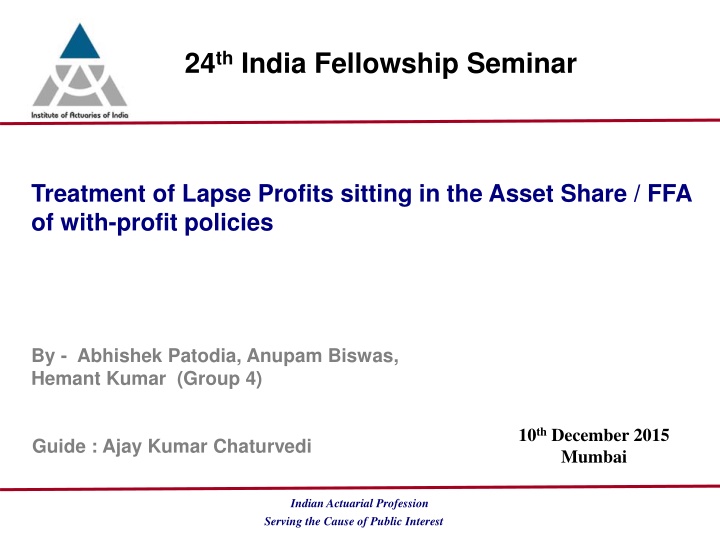 24 th india fellowship seminar n.w