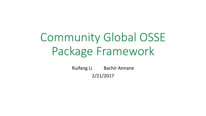community global osse package framework n.w