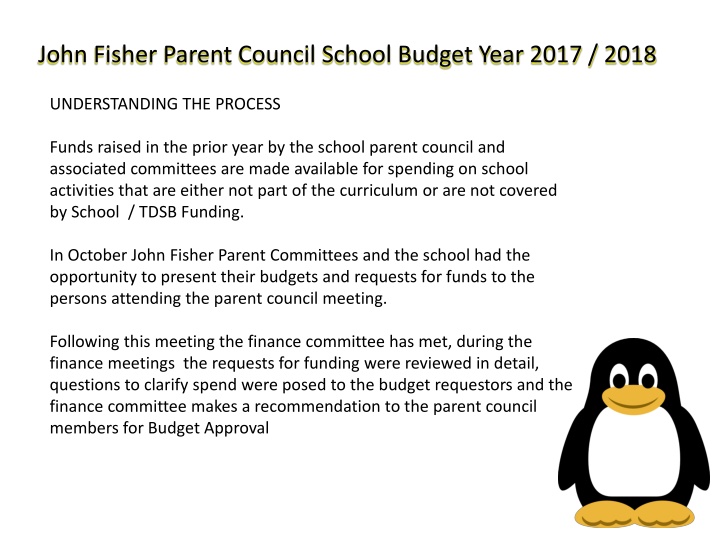 john fisher parent council school budget year n.w