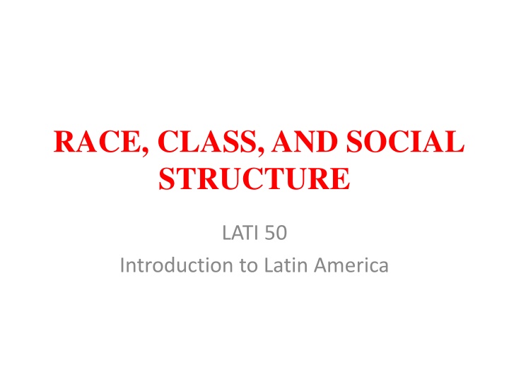 race class and social structure n.w