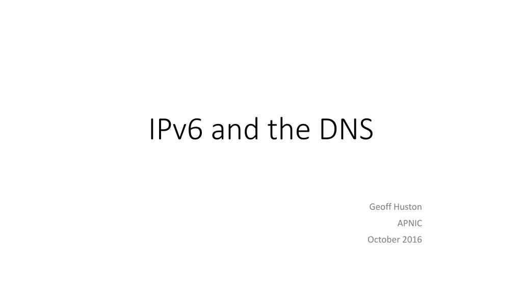 ipv6 and the dns n.w