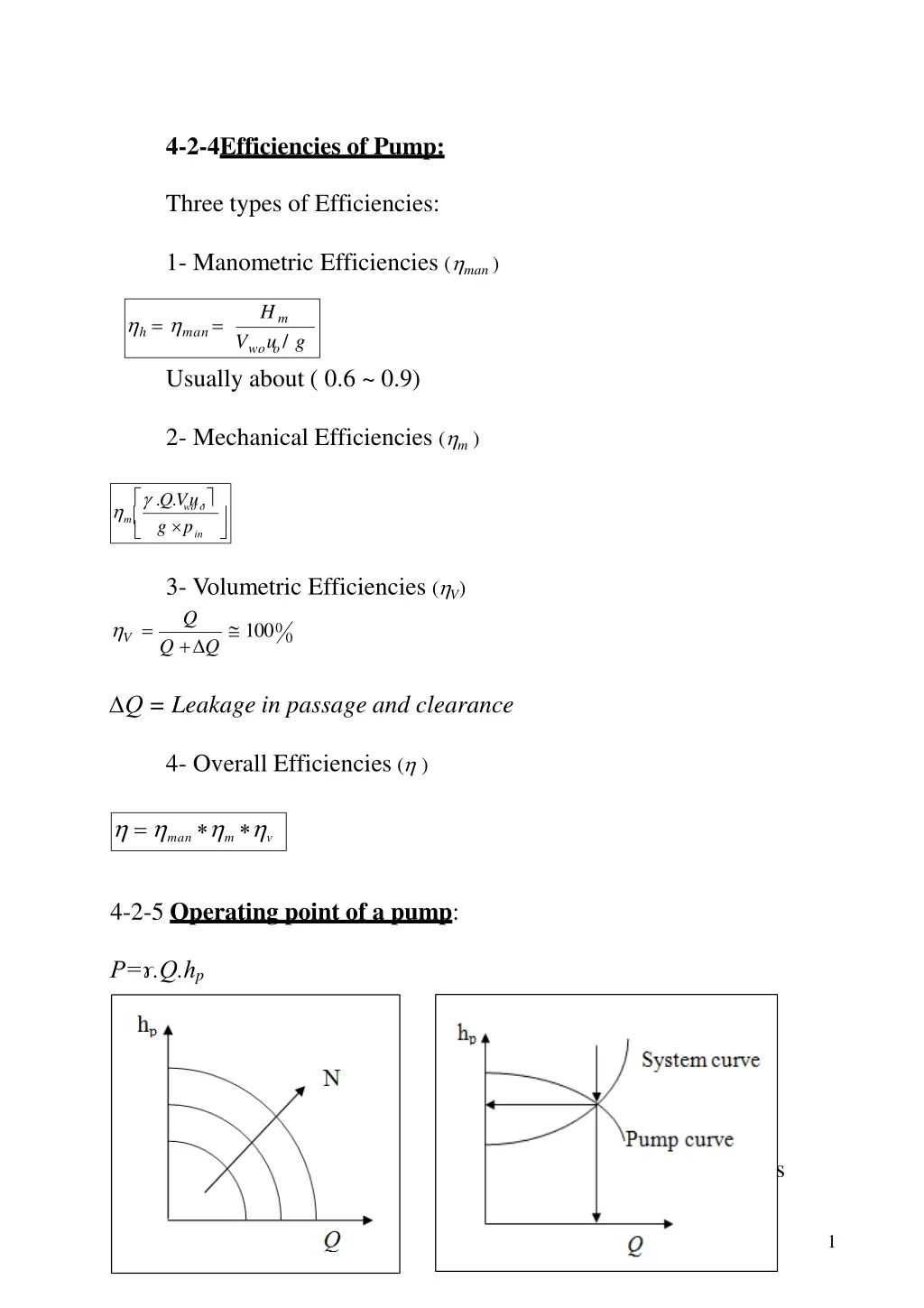 4 2 4efficiencies of pump n.w