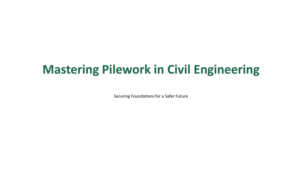 mastering pilework in civil engineering n.w
