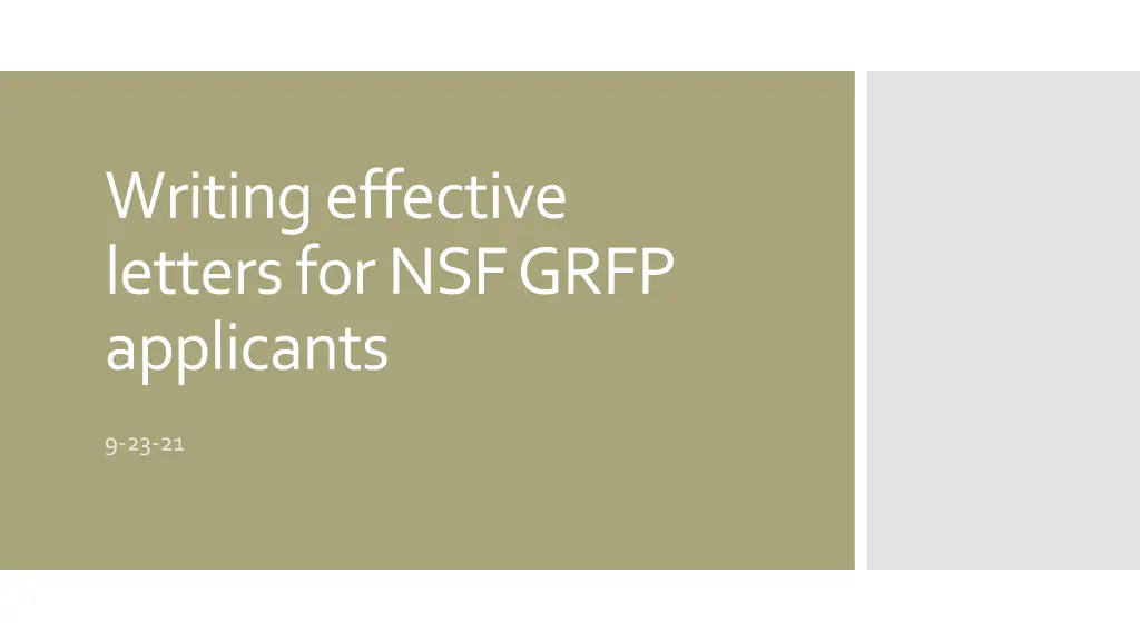 writing effective letters for nsf grfp applicants n.w