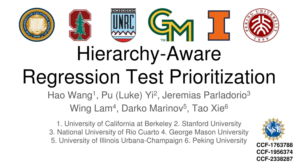 hierarchy aware regression test prioritization n.w