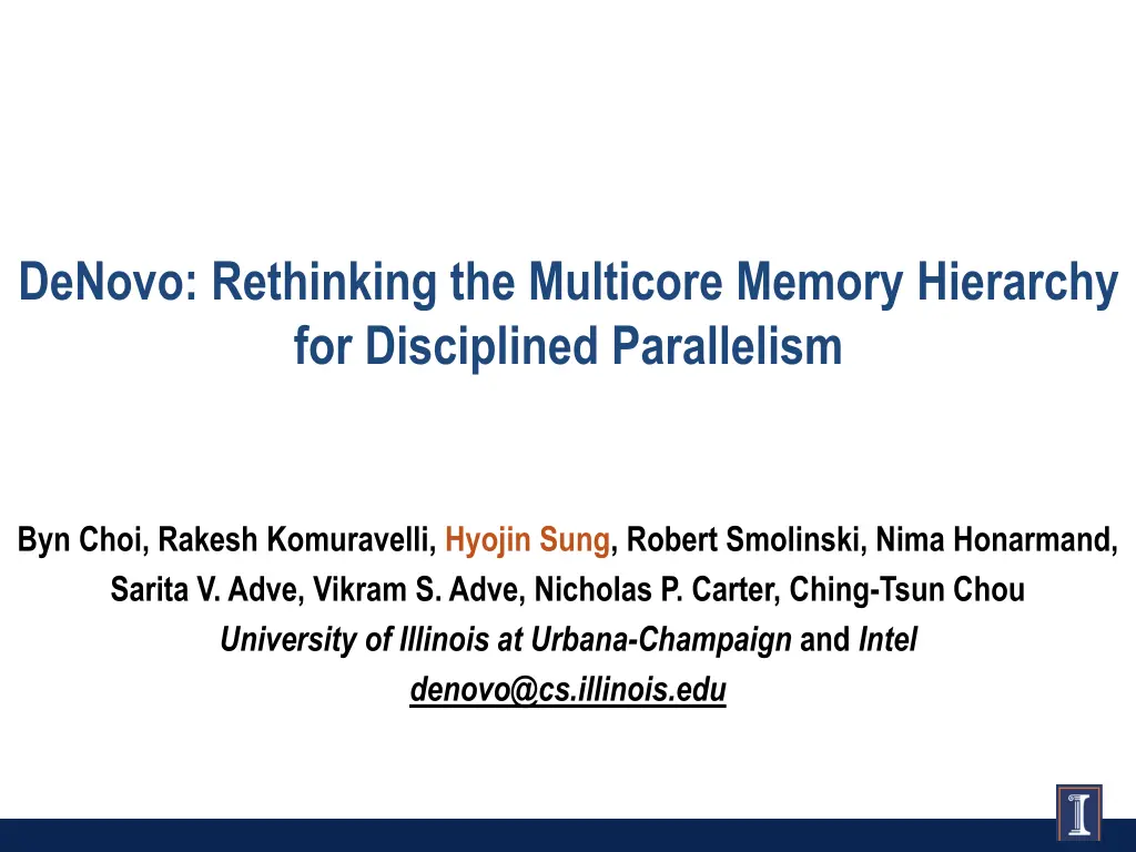 denovo rethinking the multicore memory hierarchy n.w