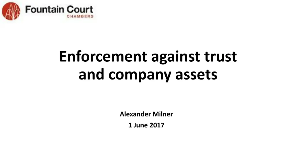 enforcement against trust and company assets n.w